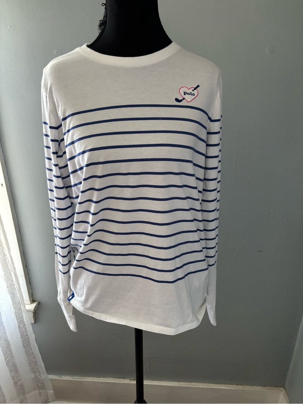 Polo Ralph Lauren womens M heart polo golf long sleeve tailored fit shirt